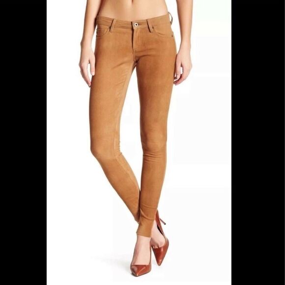AG THE LEGGING ANKLE Polished Stretch Suede Sz 25 - Picture 8 of 8